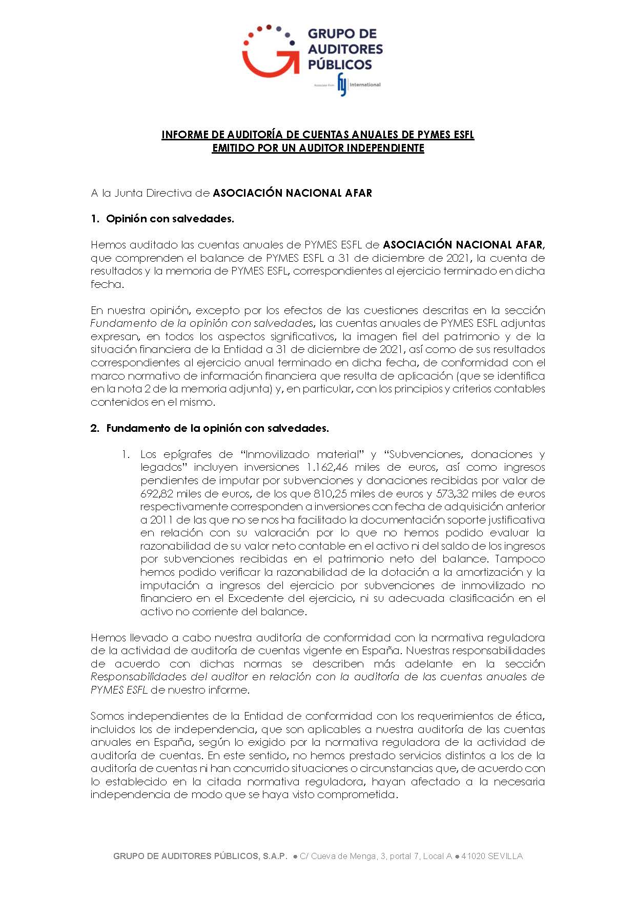 Informe Auditor 2021