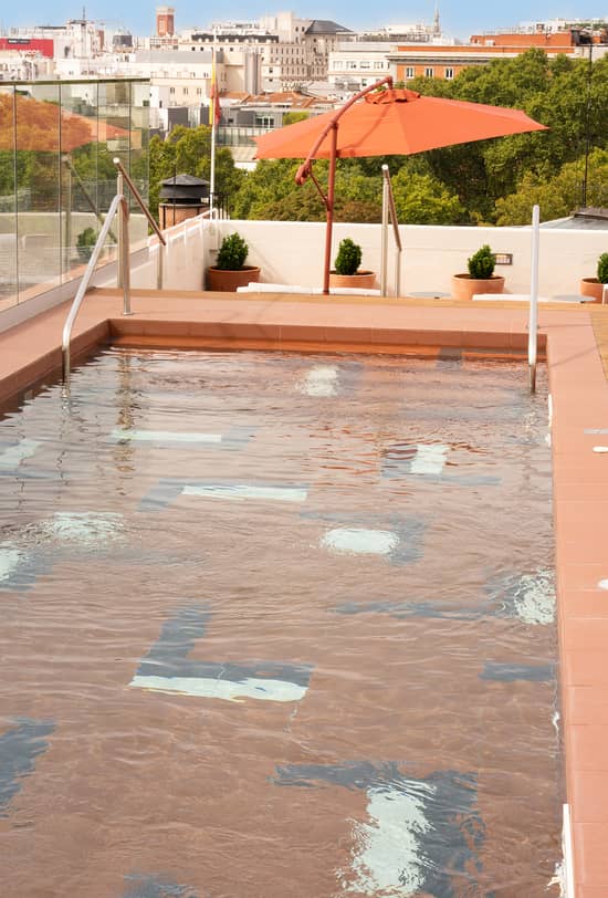 Piscina en la terraza de la azotea del Hotel Mercer Madrid