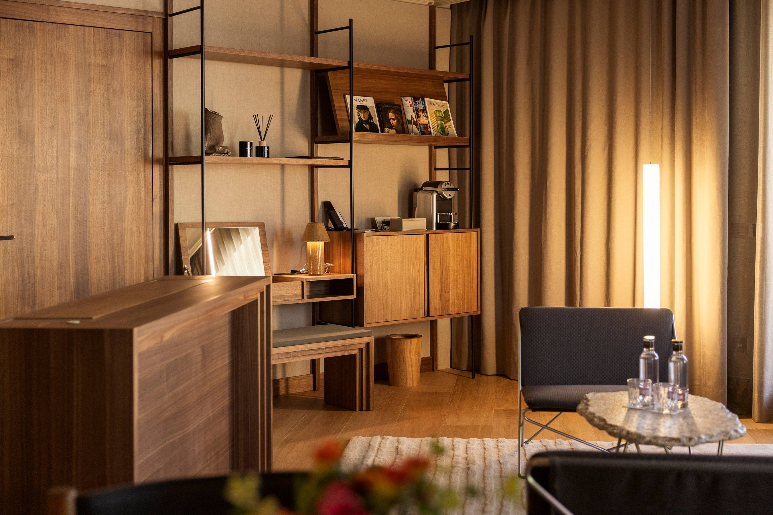 Sala de estar en la Mercer Suite del Hotel Mercer Madrid 5*GL