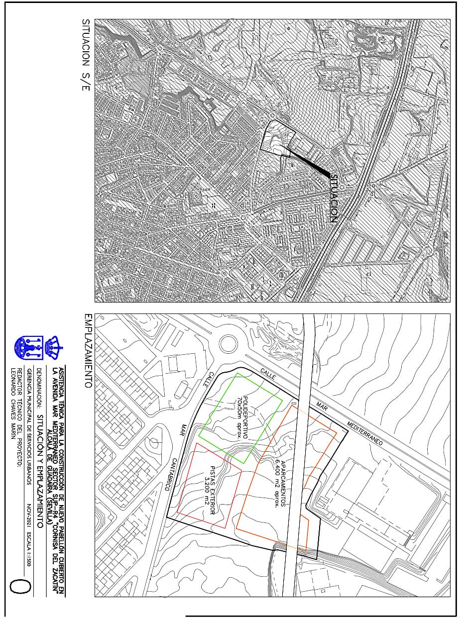 Pabellón deportivo en calle Mar Mediterráneo