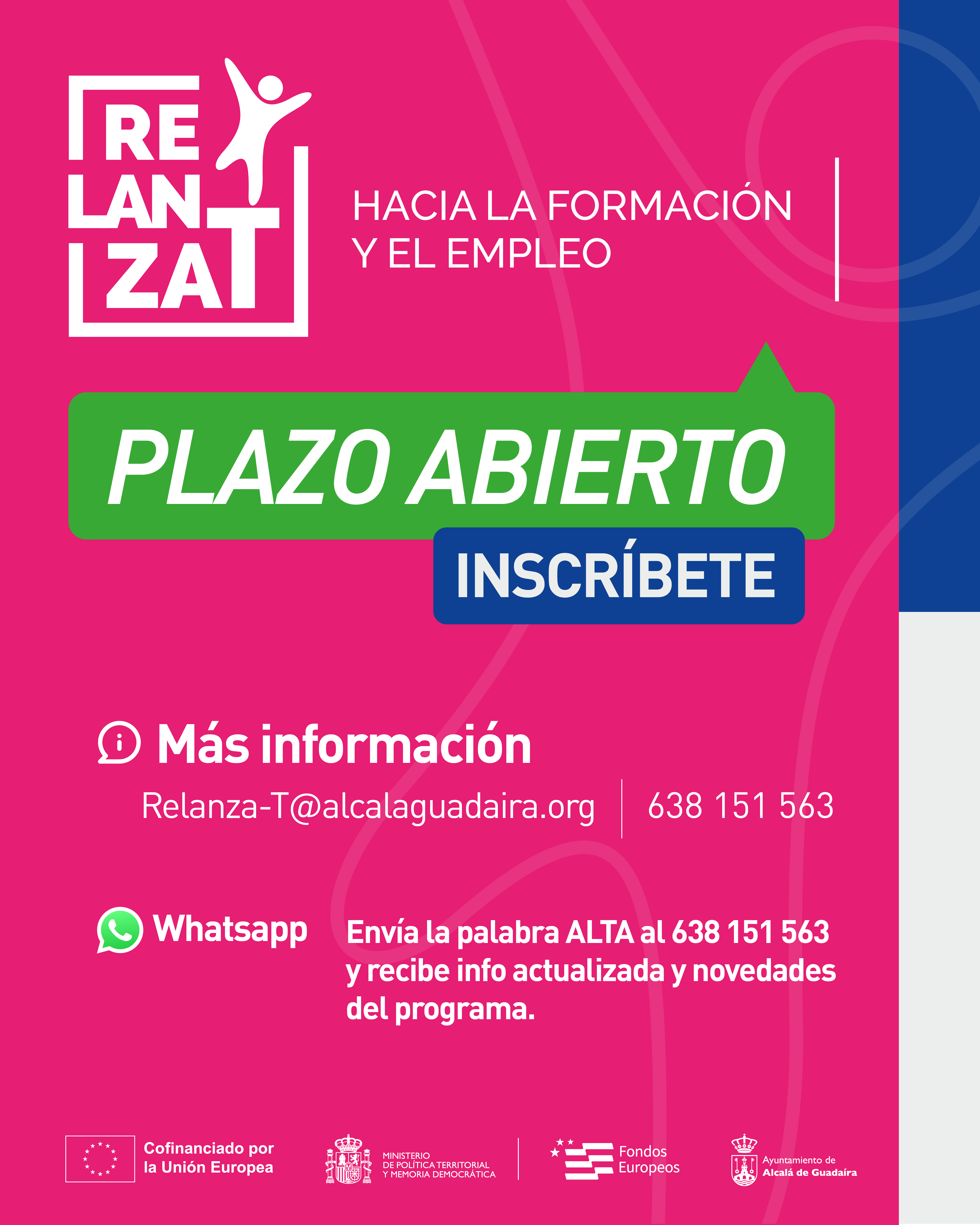 Abierto un nuevo plazo de inscripción en la primera convocatoria del proyecto RELANZA-T