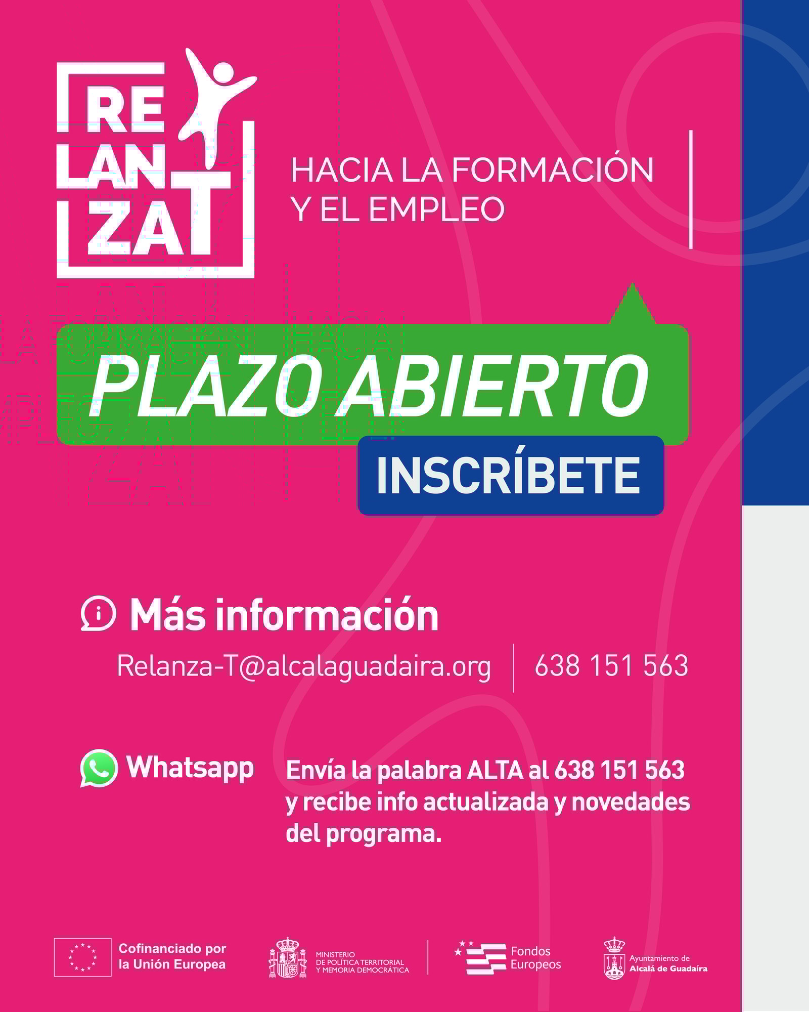 Abierto un nuevo plazo de inscripción en la primera convocatoria del proyecto RELANZA-T