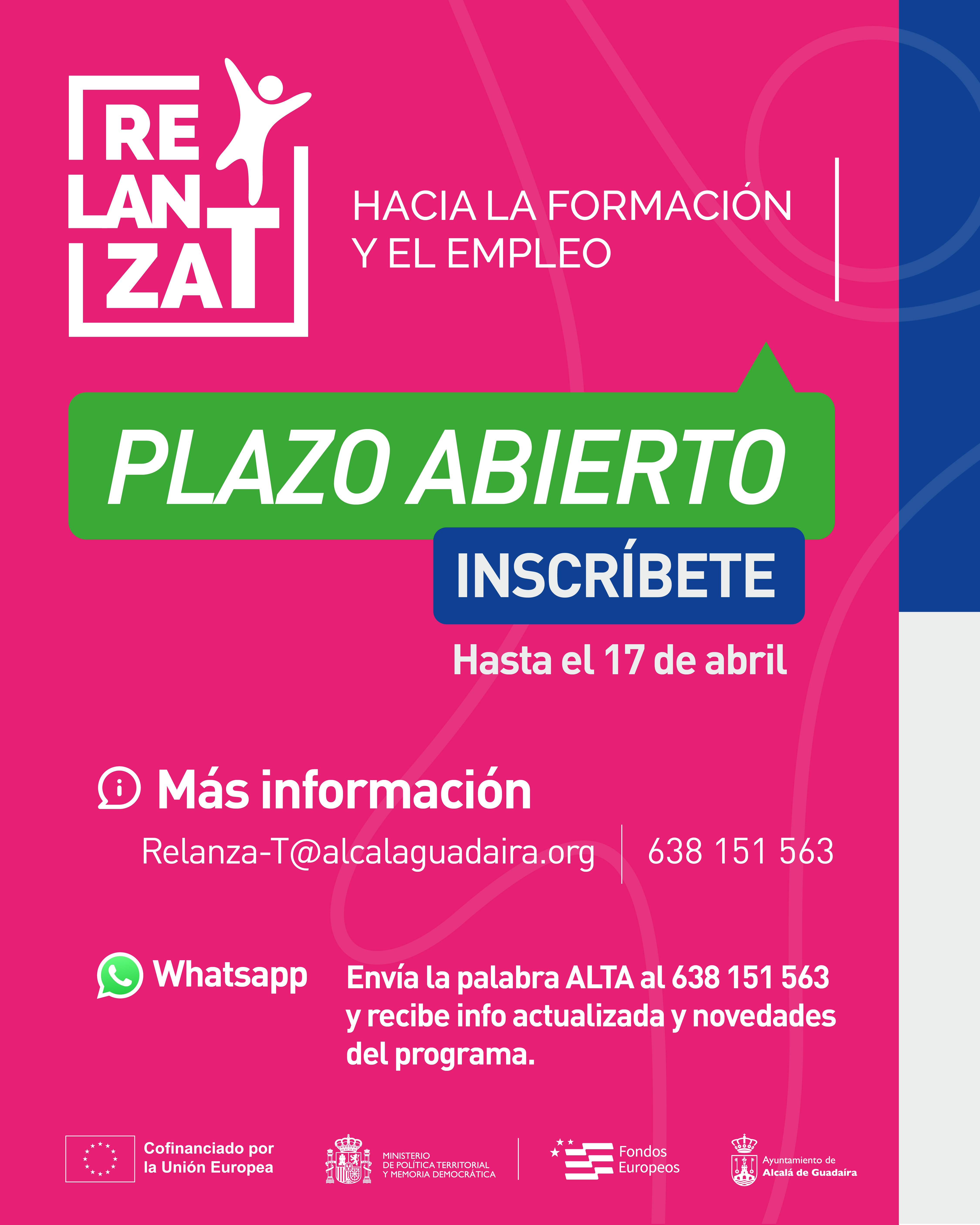 Últimos días para inscribirse en RELANZA-T: plazo abierto hasta viernes 17 de abril