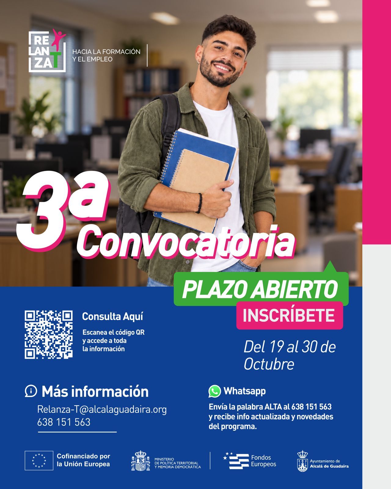Abierto del 19 al 30 de octubre el plazo de solicitudes de la tercera convocatoria de RELANZA-T